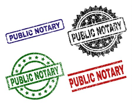 450x360 Public Notary Seal Prints With Distress Texture Black, Green,red