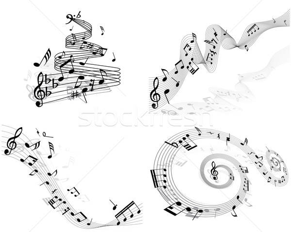 Establecer Notas Cuatro Vector Notas Musicales 600x480 Establecer Notas Cuatro Vector Notas Musicales