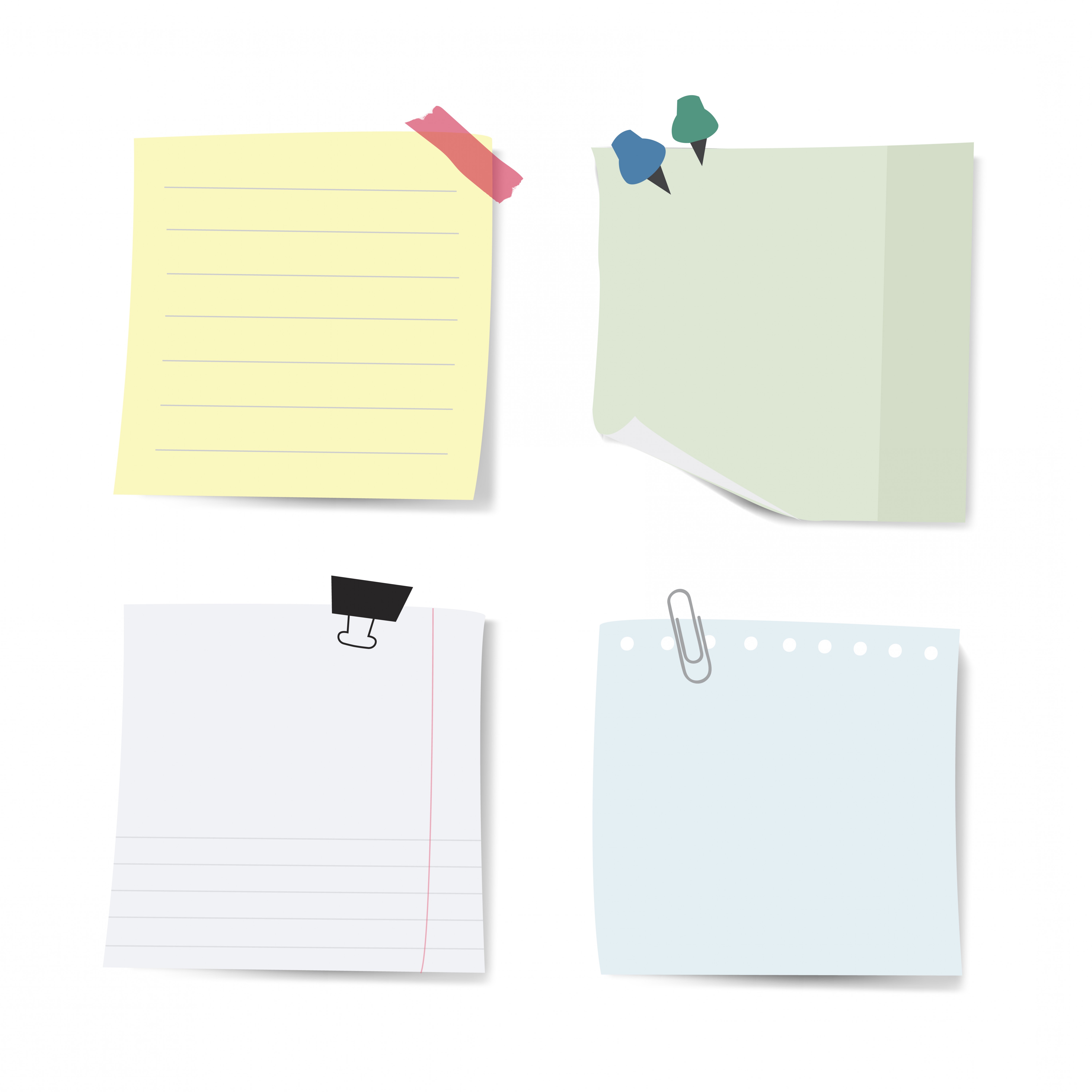 6001x6001 Blank Reminder Paper Notes Vector Set Cqrecords