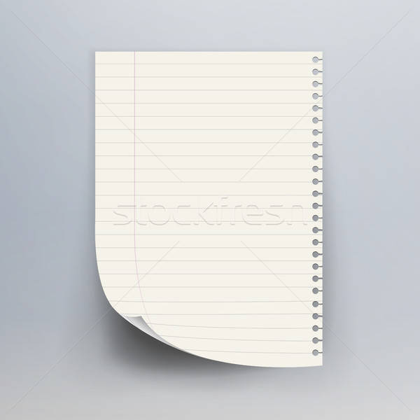 600x600 Notebook Paper With Torn Edge Vector Illustration Realistic