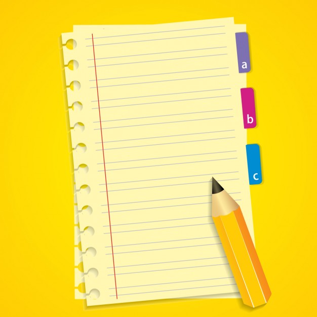 626x626 Notebook And Pencil Background Vector Free Download