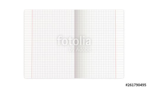 500x300 Opened Notebook In A Cage Isolated On White Background Vector