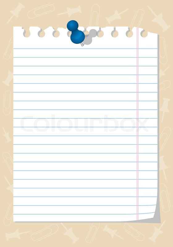 560x800 Torn Notebook Paper With Thumbtack, Stock Vector Colourbox