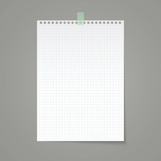 612x612 White Squared Paper Sheet Torn From A Notebook Vector Background