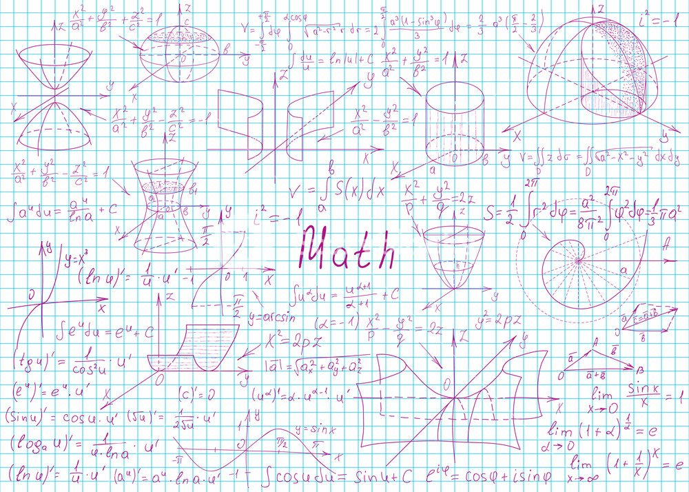 1000x714 Mathematical Formulas Drawn