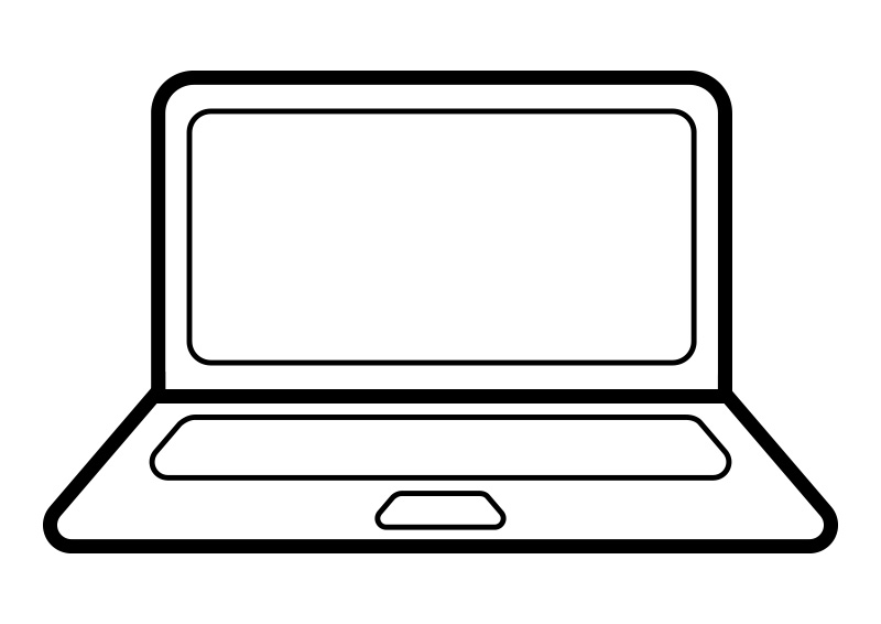 800x566 Outline Notebook Computer Vector Icon