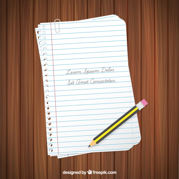 626x626 Notebook Pages And Pencil Vector Free Download