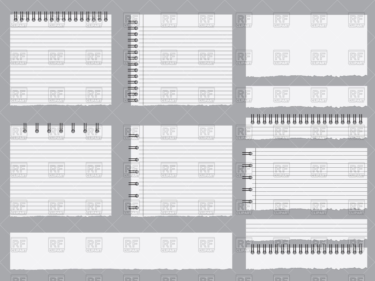 1200x900 Set Of Illustrated Notebook Pages Vector Image Of Icons