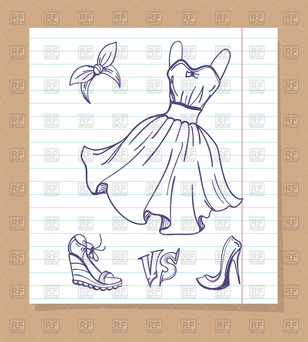 1080x1200 Sketch Of Dress And Shoes On Line Notebook
