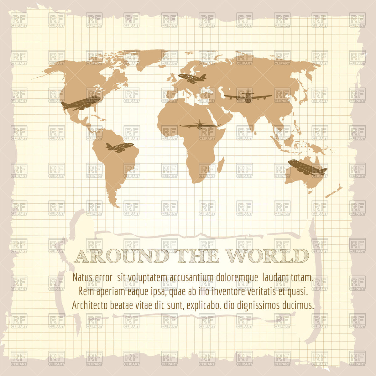 1200x1200 Vintage World Map Airplanes And Around On Notebook