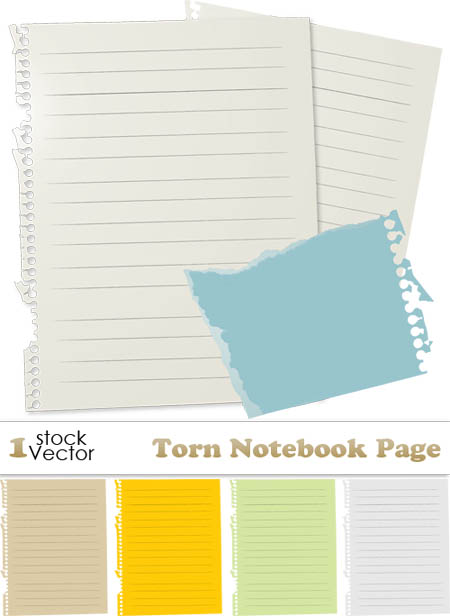 450x616 Free Vector Stock Torn Notebook