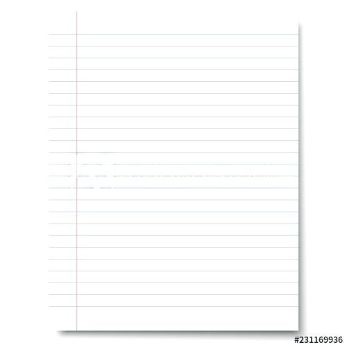 500x500 Ruled Sheet Of Notebook Paper Vector Template Buy This Cover
