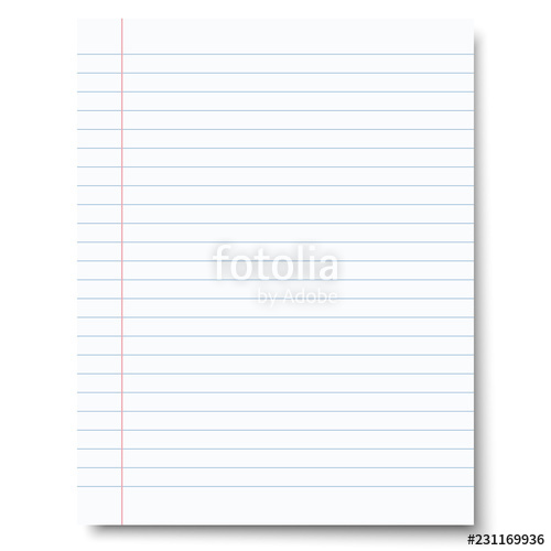 500x500 Ruled Sheet Of Notebook Paper Vector Paper Template Stock Image