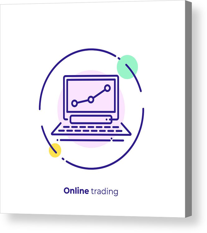 666x750 Remote Investment Line Art Icon, Finance Notebook Vector Art