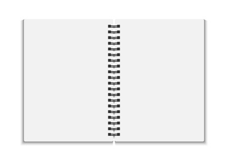 450x315 Blank Spiral Notebook Vector Illustration Realistic Opened