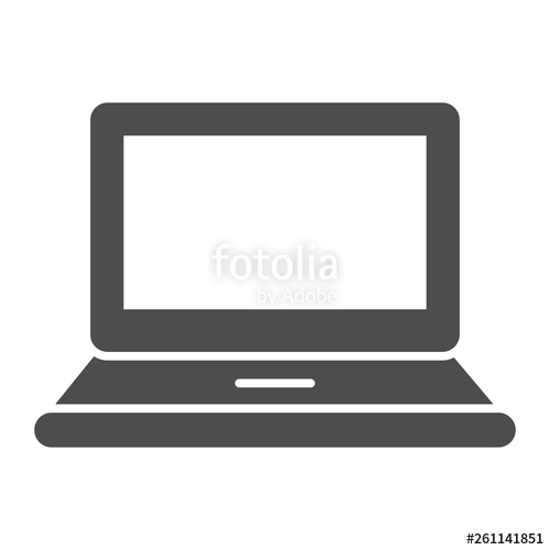 500x500 Laptop Solid Icon Notebook Vector Illustration Isolated On White