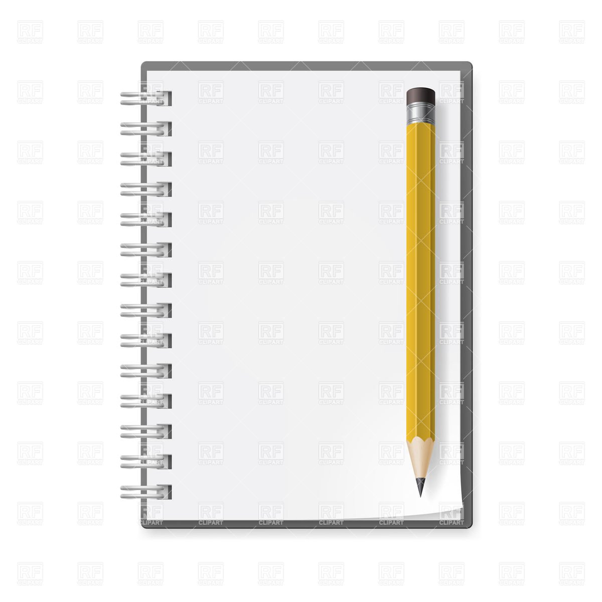 1200x1200 Notepad And Pencil With Eraser Vector Image Of Objects Dvarg