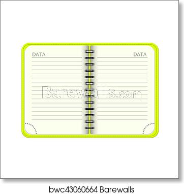362x382 Template Open A Blank Notepad Vector Personal Organiger