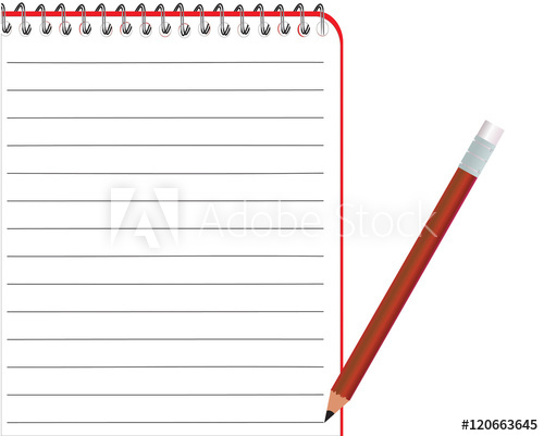 500x401 Red Pencil And Notepad Vector Illustration