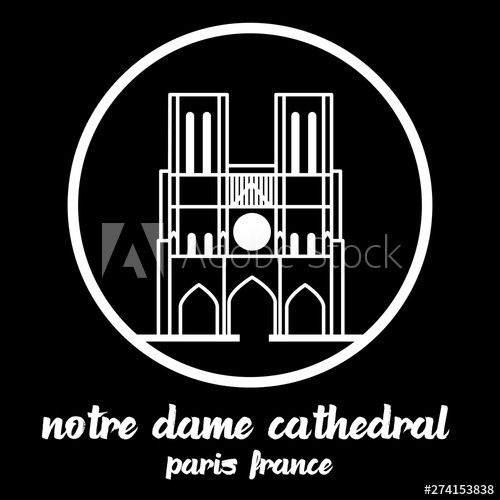 Circle Icon Notre Dame Cathedral Vector Illustration 500x500 Circle Icon Notre Dame Cathedral Vector Illustration