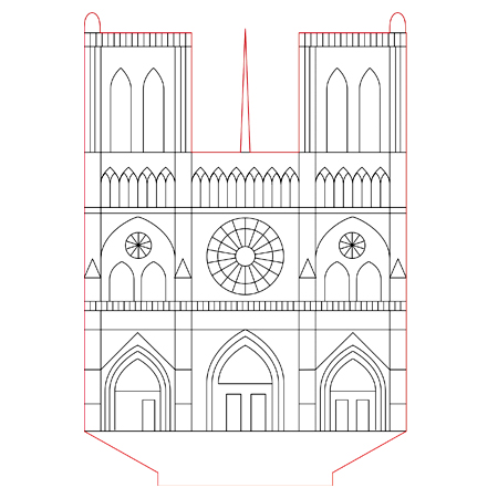450x450 Notre Dame De Paris Illusion Lamp Plan Vector For Cnc