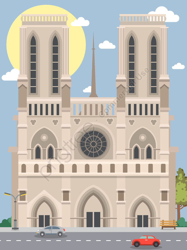 640x853 City Silhouette Of Notre Dame De Paris, City Silhouette, Famous