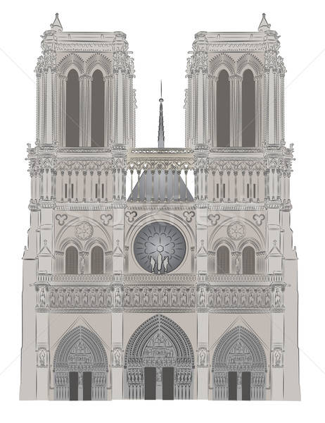 462x600 Notre Dame Vector Illustration Vector Illustration Slobodan