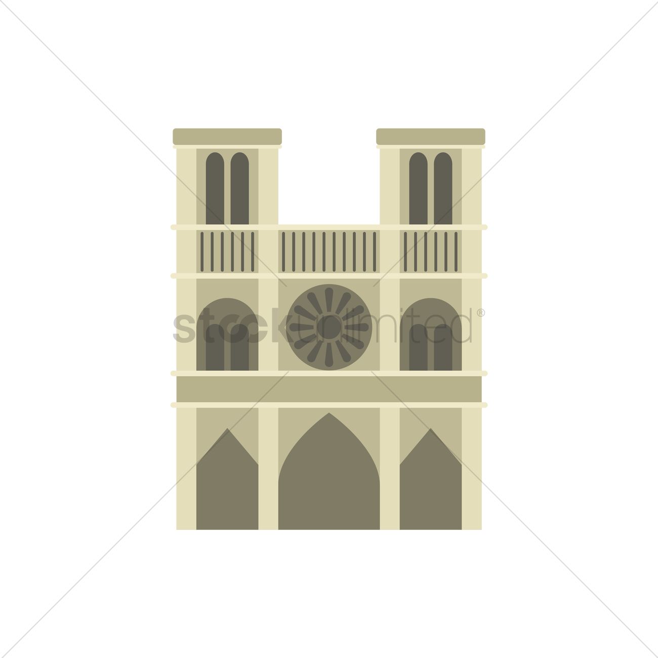 1300x1300 Notre Dame Vector Image