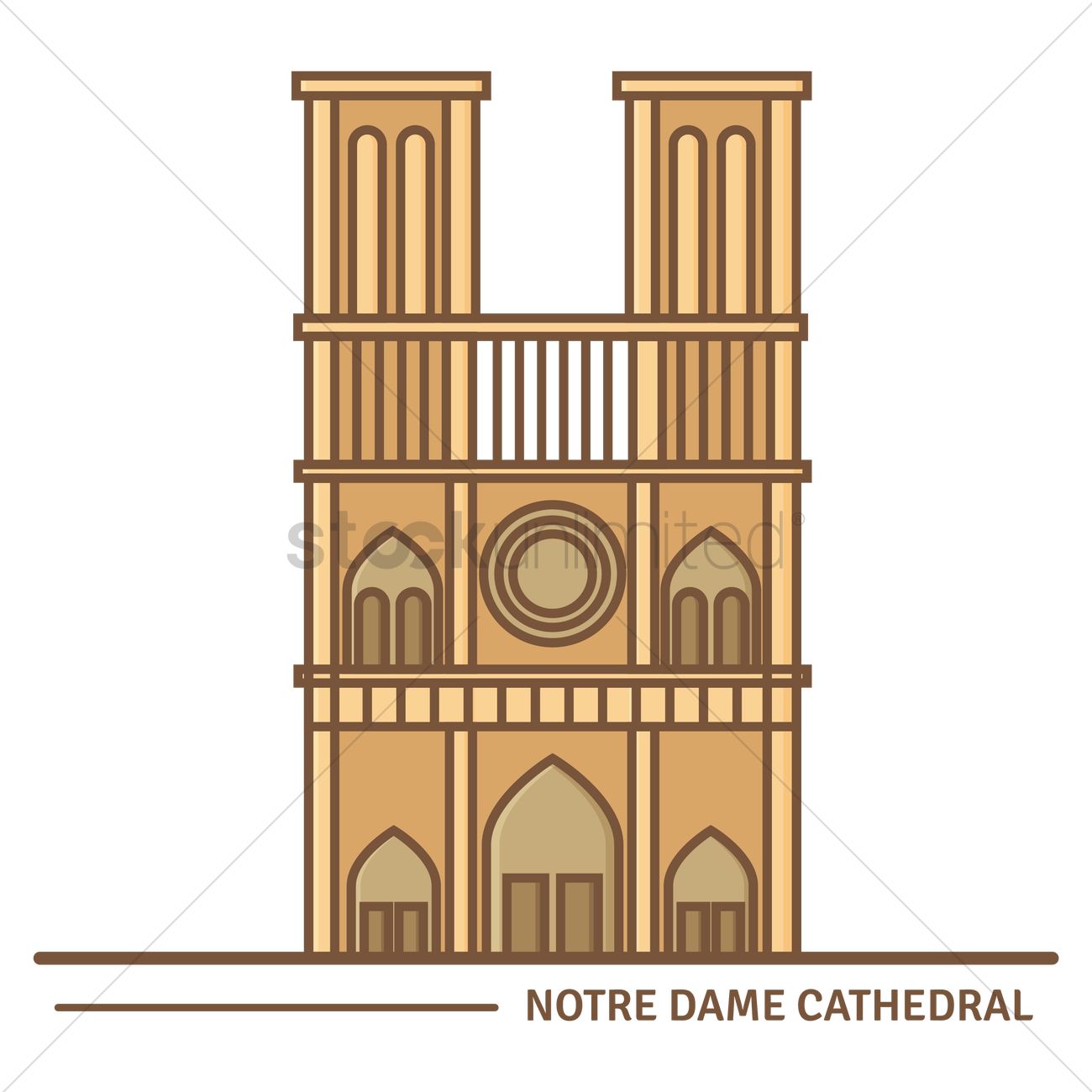 1300x1300 Notre Dame Cathedral Vector Image