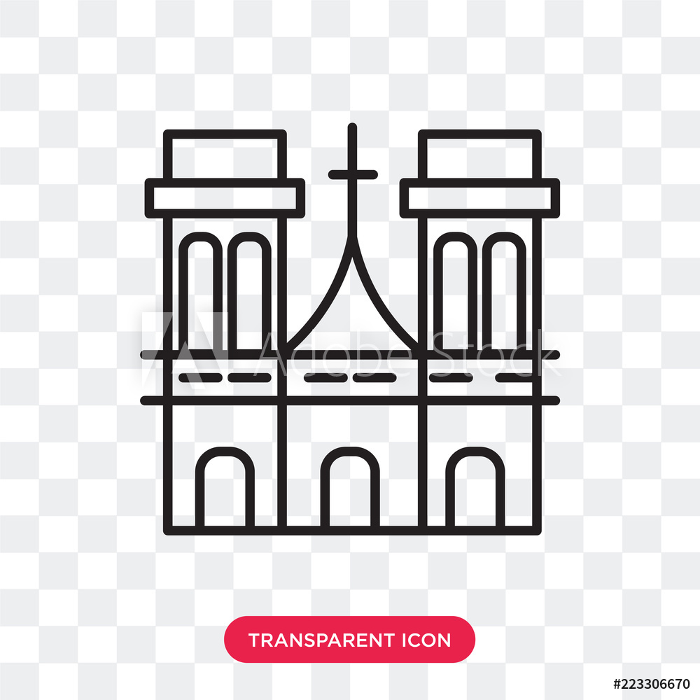 1000x1000 Photo Art Print Notre Dame Vector Icon Isolated On Transparent