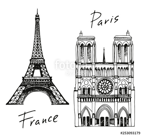 500x479 Eiffel Tower And Notre Dame De Paris Cathedral In Paris, France