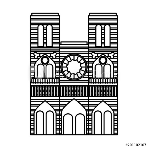 500x500 Cathedral Notre Dame Landmark Architecture Church In Paris Vector