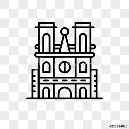 500x500 Notre Dame Cathedral Icon Isolated On Transparent Background