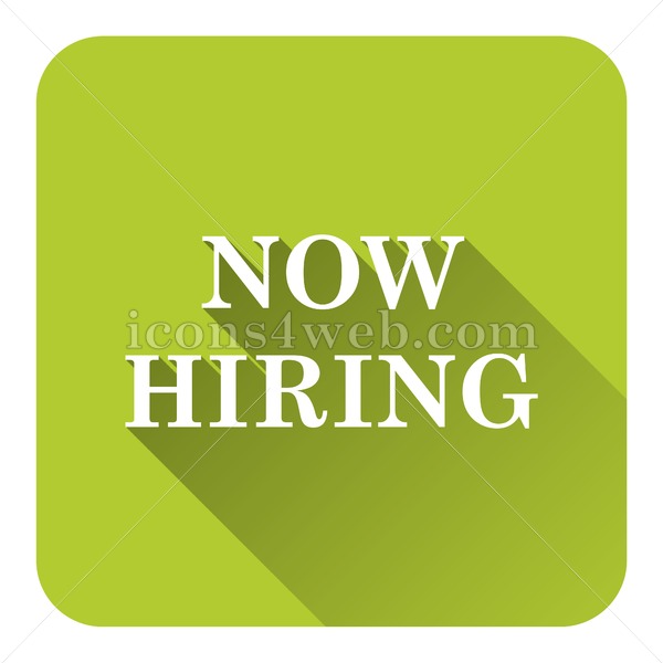 600x600 Now Hiring Flat Icon With Long Shadow Vector