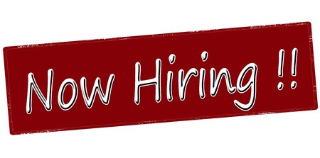 450x223 Stamp With Text Now Hiring Inside, Vector Illustration Royalty