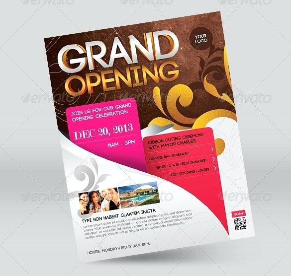 585x556 Now Open Flyer Template Grand Opening Free Vector Format Templates