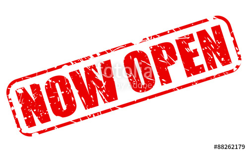 500x307 Now Open Red Stamp Text Stock Image And Royalty Free Vector