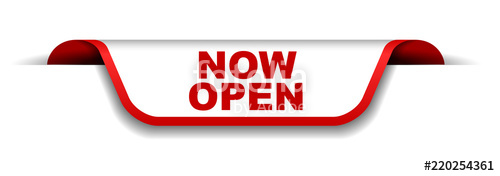 500x176 Red And White Banner Now Open Stock Image And Royalty Free Vector