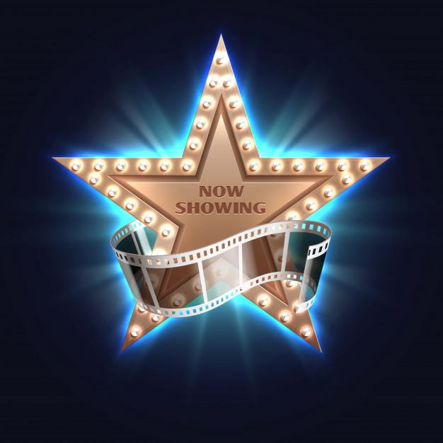 626x626 Now Showing Movie Vector Background With Hollywood Film Star