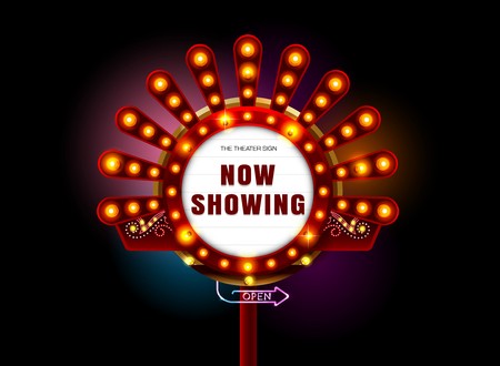450x330 Now Showing Vector Theater Movie Banner Sign Royalty Free Vector