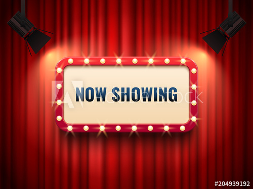 500x375 Retro Cinema Or Theater Frame Illuminated