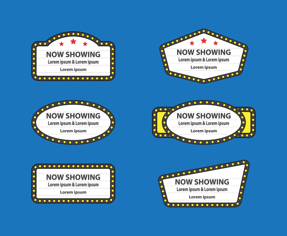 1136x936 Theater Cinema Sign Vectors Vector Art Graphics