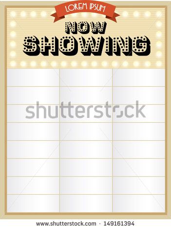 351x470 Now Showing Cinemaroadway Neon Sign Template Vectorillustration