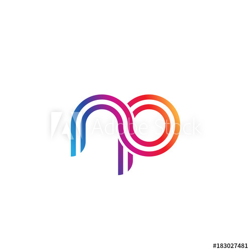 Initial Lowercase Letter Np, Linked Outline Rounded Logo, Colorful 500x500 Initial Lowercase Letter Np, Linked Outline Rounded Logo, Colorful