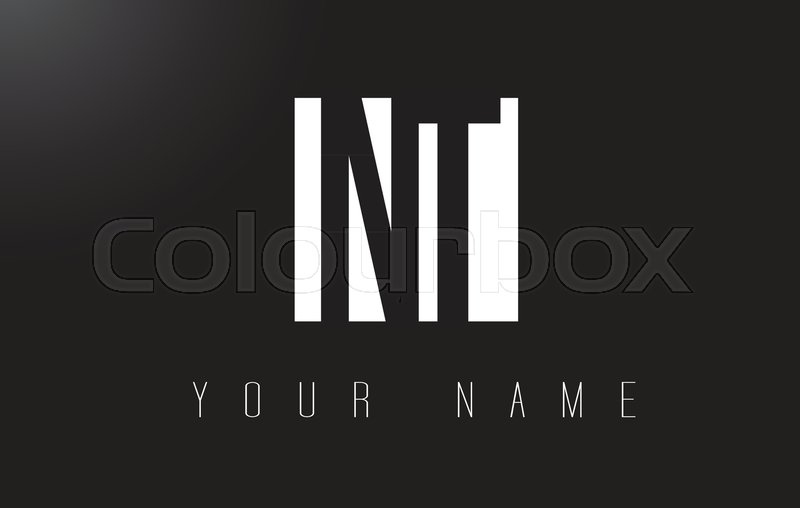 800x508 Nt Letter Logo With Black And White Stock Vector Colourbox