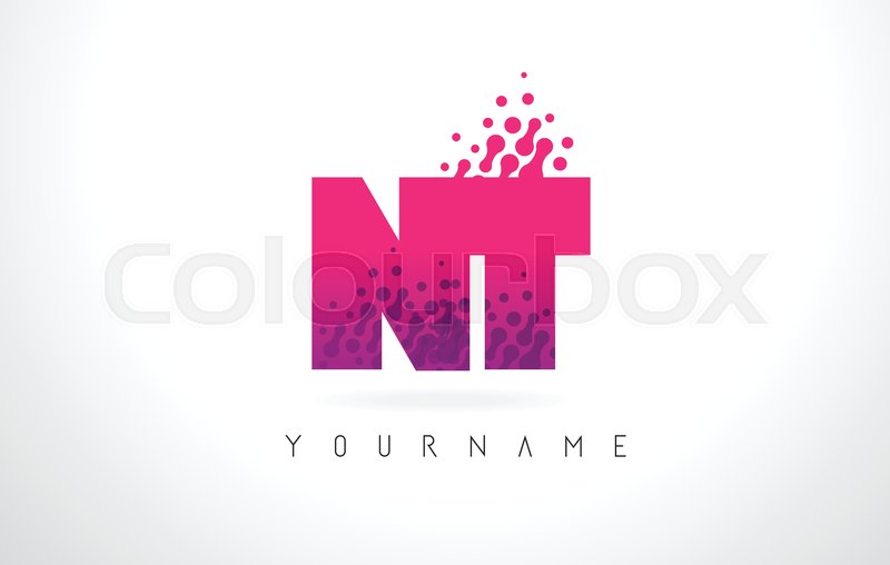 800x508 Nt N T Letter Logo With Pink Letters Stock Vector Colourbox