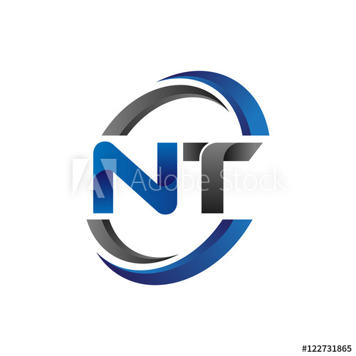 500x500 Simple Modern Initial Logo Vector Circle Swoosh Nt