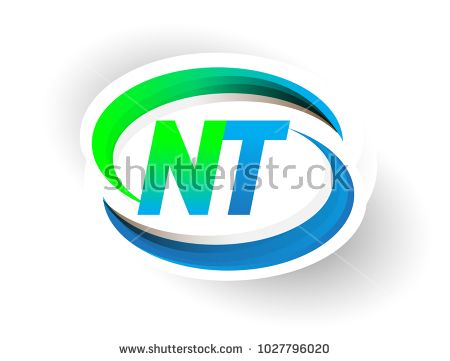 450x361 Initial Letter Nt Logotype Company Name Colored Blue And Green