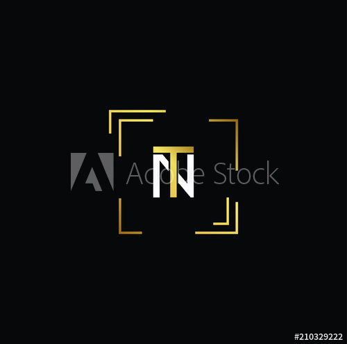 500x495 Initial Gold Letter Nt Tn Logo Design With Black Background Vector