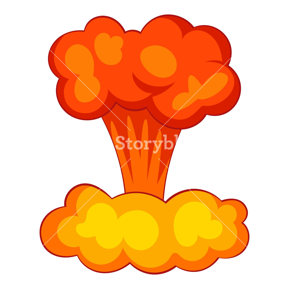 1000x1000 Explosion Of Nuclear Bomb Icon Cartoon Illustration Of Explosion